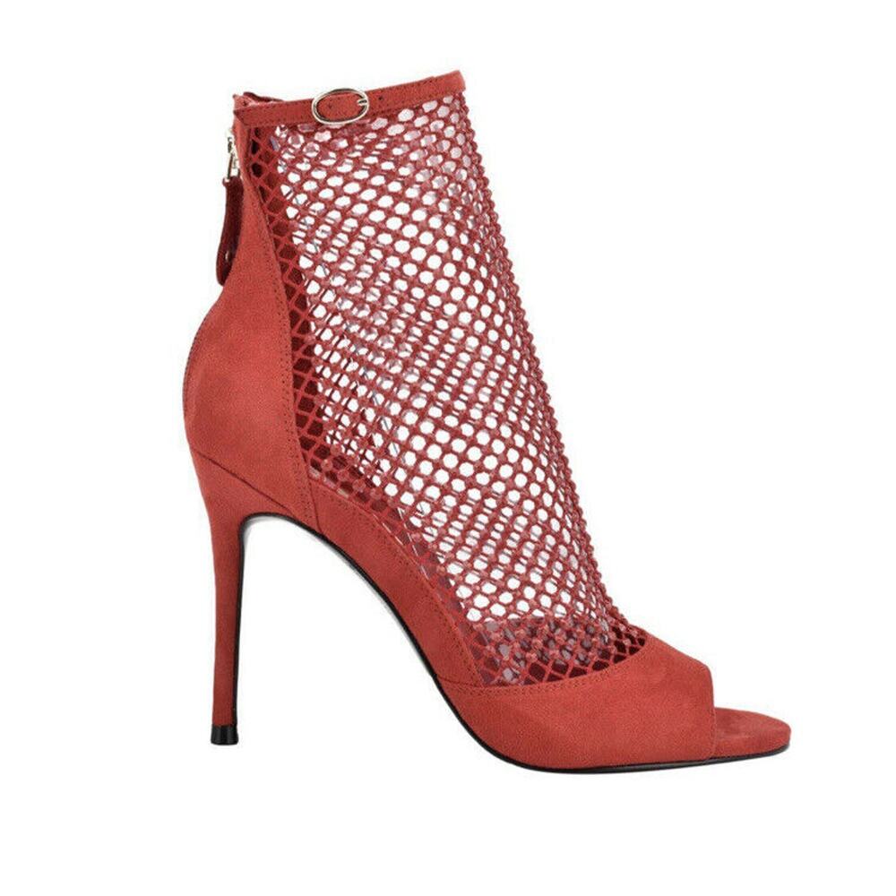 Guess Kadre Red Peep Toe Ankle‎ Bootie Stiletto Heels Size 7.5 NEW NIB